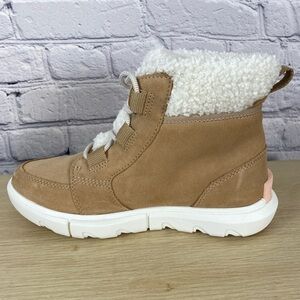 Sorel Explorer II Carnival Winter Tan & Pink Sherpa Boots size 6 NWOT